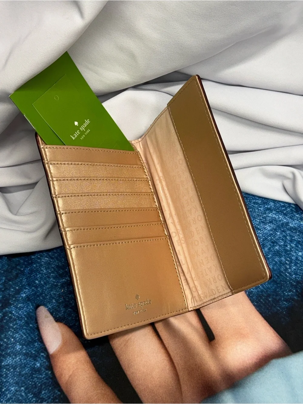 (new+tag) Kate Spade leather passport case /card slots wallet rose gold